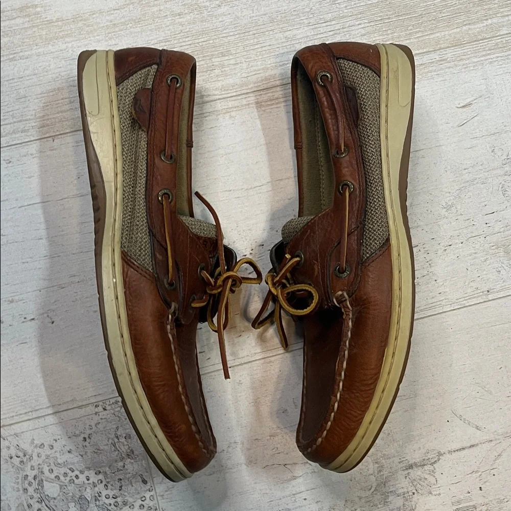 Sperry Men's Brown Leather Boat Shoes Size 11